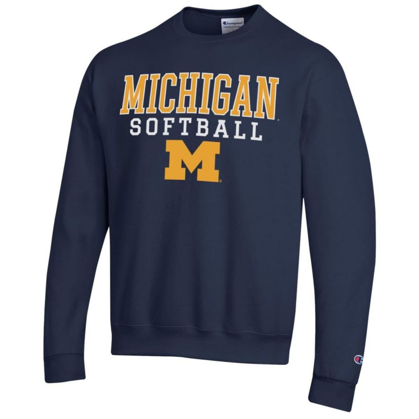 NCAA Michigan Wolverines Softball Stack Pullover Crewneck Sweatshirt