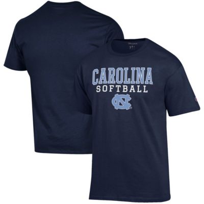 Champion Men's NCAA North Carolina Tar Heels Softball Stack T-Shirt, Navy Blue, XL