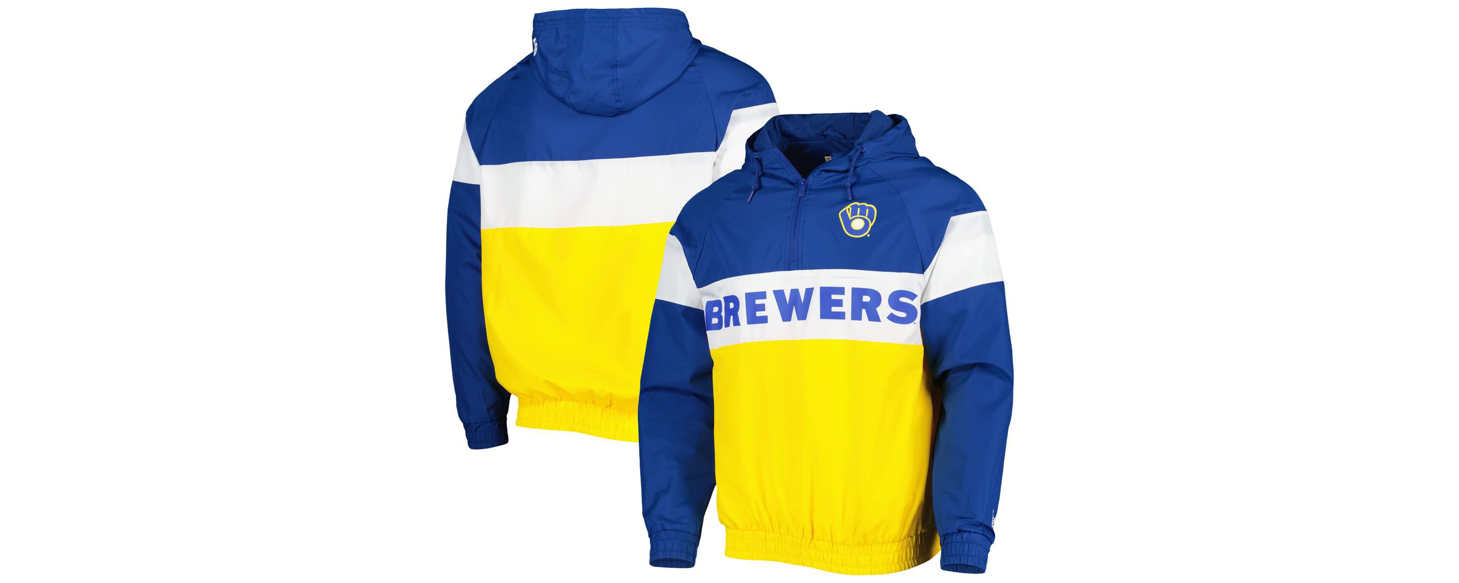 MLB Milwaukee Brewers Raglan Quarter-Zip Hoodie