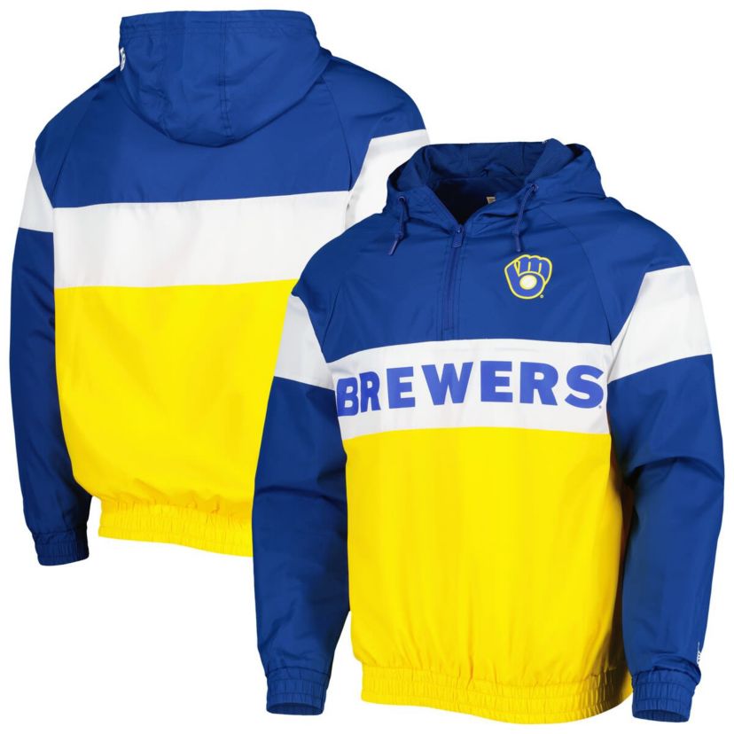 MLB Milwaukee Brewers Raglan Quarter-Zip Hoodie