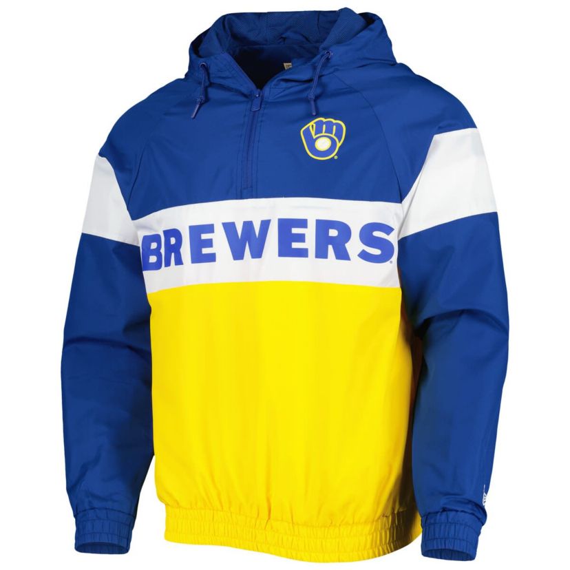 MLB Milwaukee Brewers Raglan Quarter-Zip Hoodie