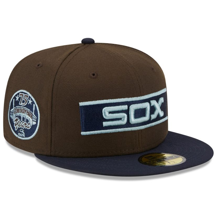 Chicago White Sox MLB Brown/Navy Chicago Sox Comiskey Park 75th Anniversary Walnut 9FIFTY Fitted Hat