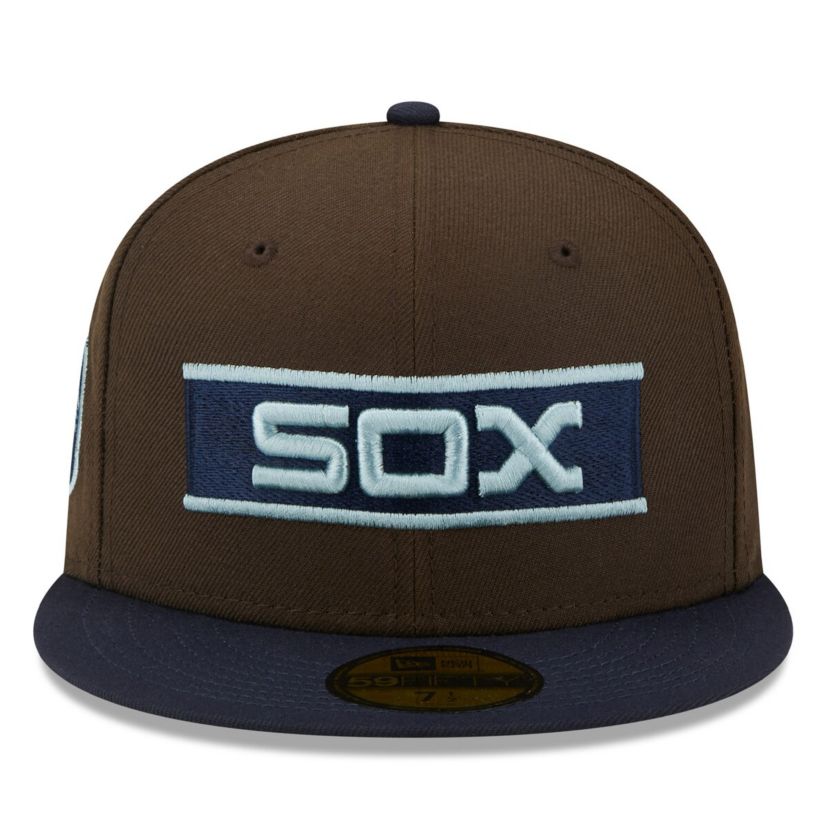 Chicago White Sox MLB Brown/Navy Chicago Sox Comiskey Park 75th Anniversary Walnut 9FIFTY Fitted Hat