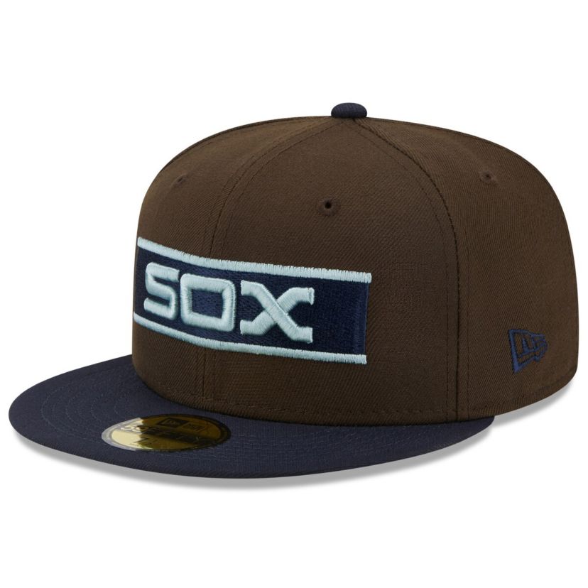Chicago White Sox MLB Brown/Navy Chicago Sox Comiskey Park 75th Anniversary Walnut 9FIFTY Fitted Hat