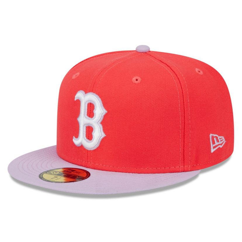 Boston Red Sox MLB Red/Lavender Boston Sox Spring Color Two-Tone 59FIFTY Fitted Hat