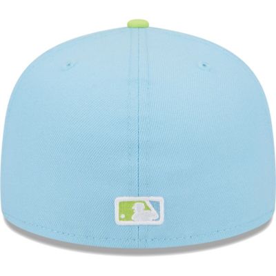 MLB Light Blue/Neon Los Angeles Dodgers Spring Color Two-Tone 59FIFTY Fitted Hat