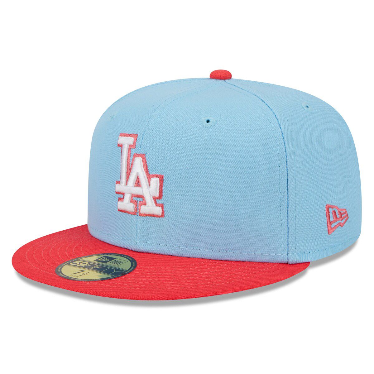 MLB Light Blue/Red Los Angeles Dodgers Spring Color Two-Tone 59FIFTY Fitted Hat