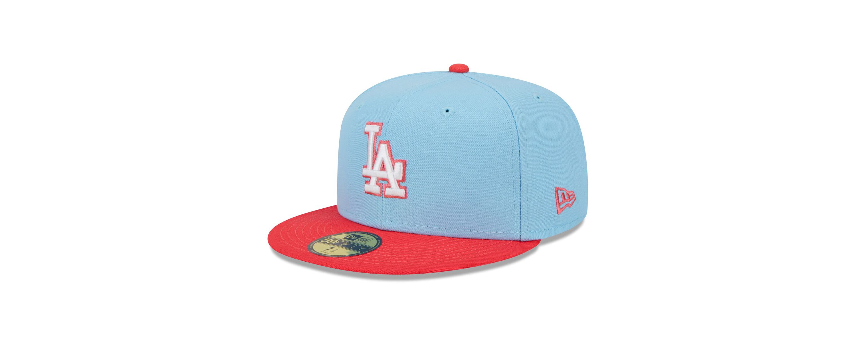 MLB Light Blue/Red Los Angeles Dodgers Spring Color Two-Tone 59FIFTY Fitted Hat