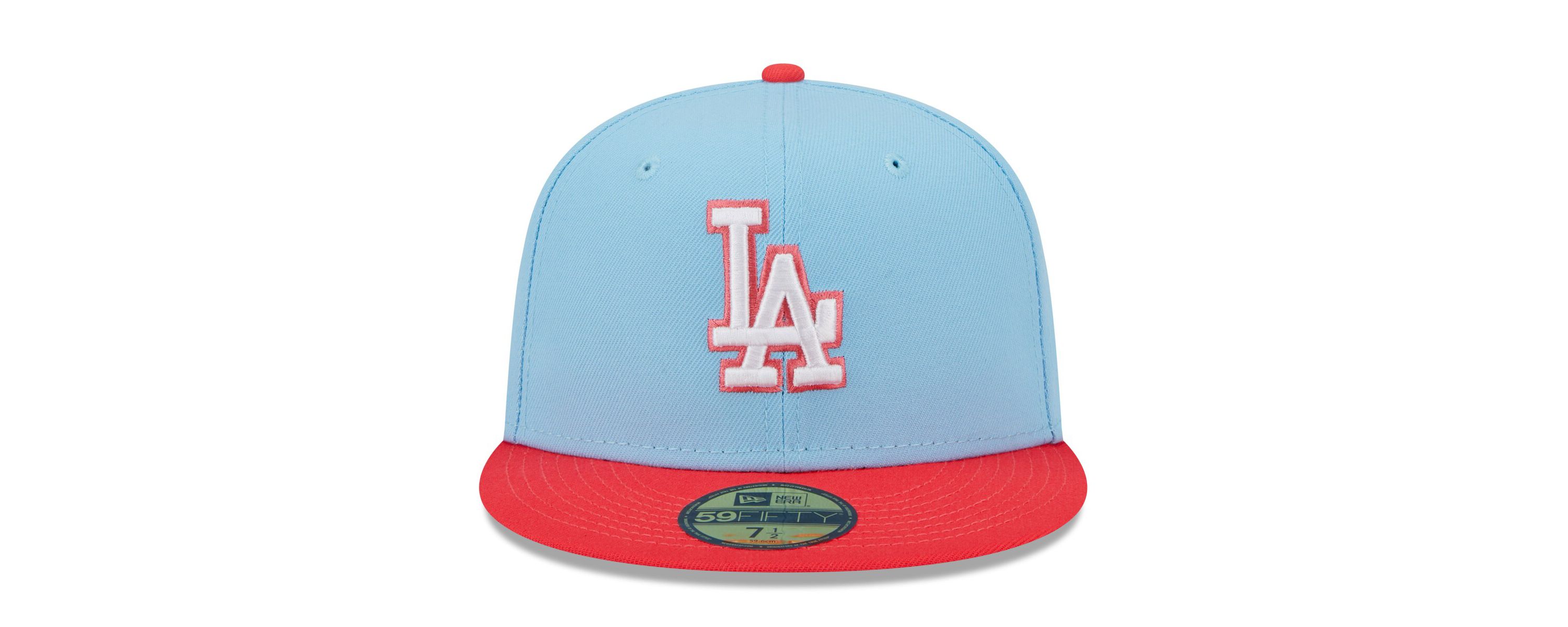 MLB Light Blue/Red Los Angeles Dodgers Spring Color Two-Tone 59FIFTY Fitted Hat
