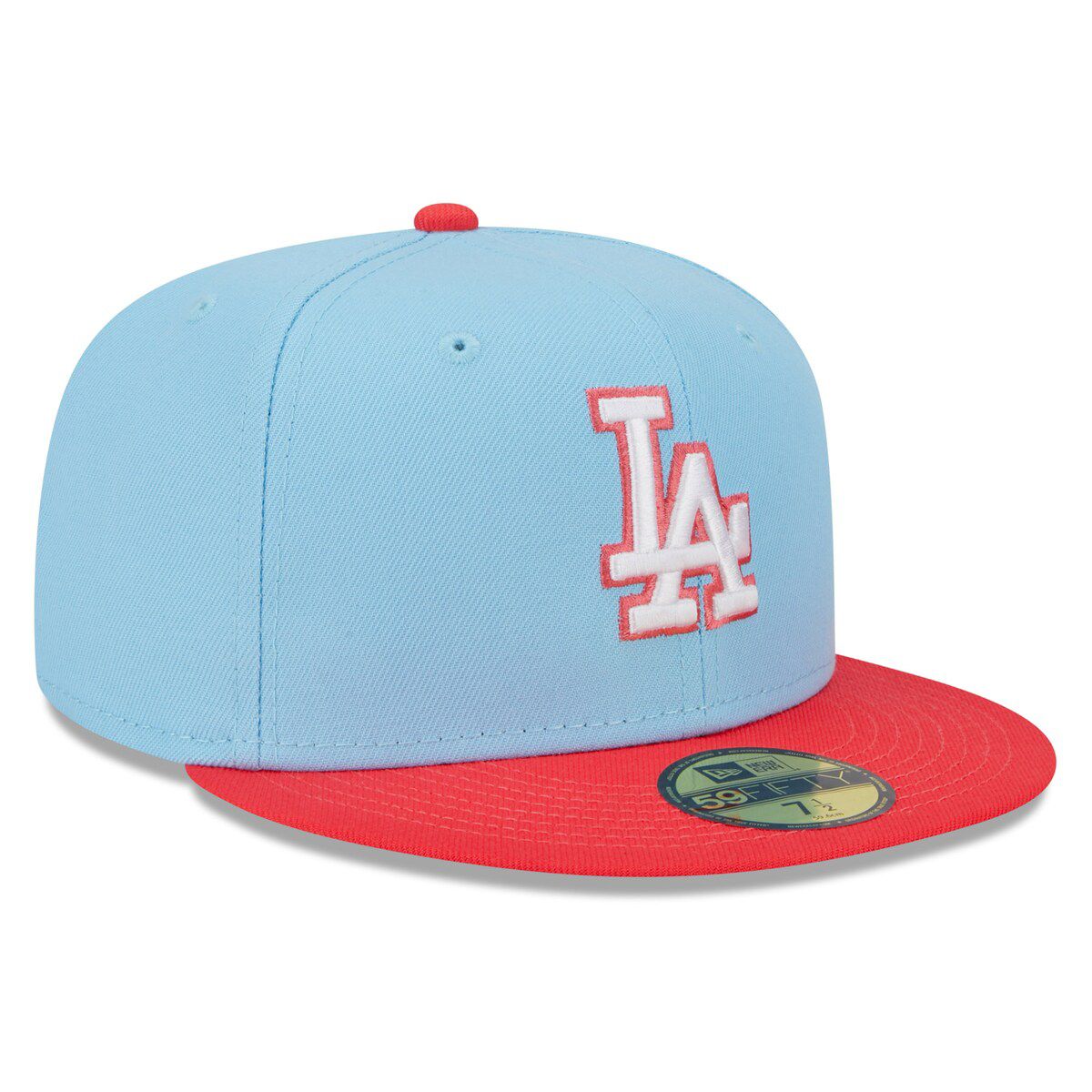 MLB Light Blue/Red Los Angeles Dodgers Spring Color Two-Tone 59FIFTY Fitted Hat
