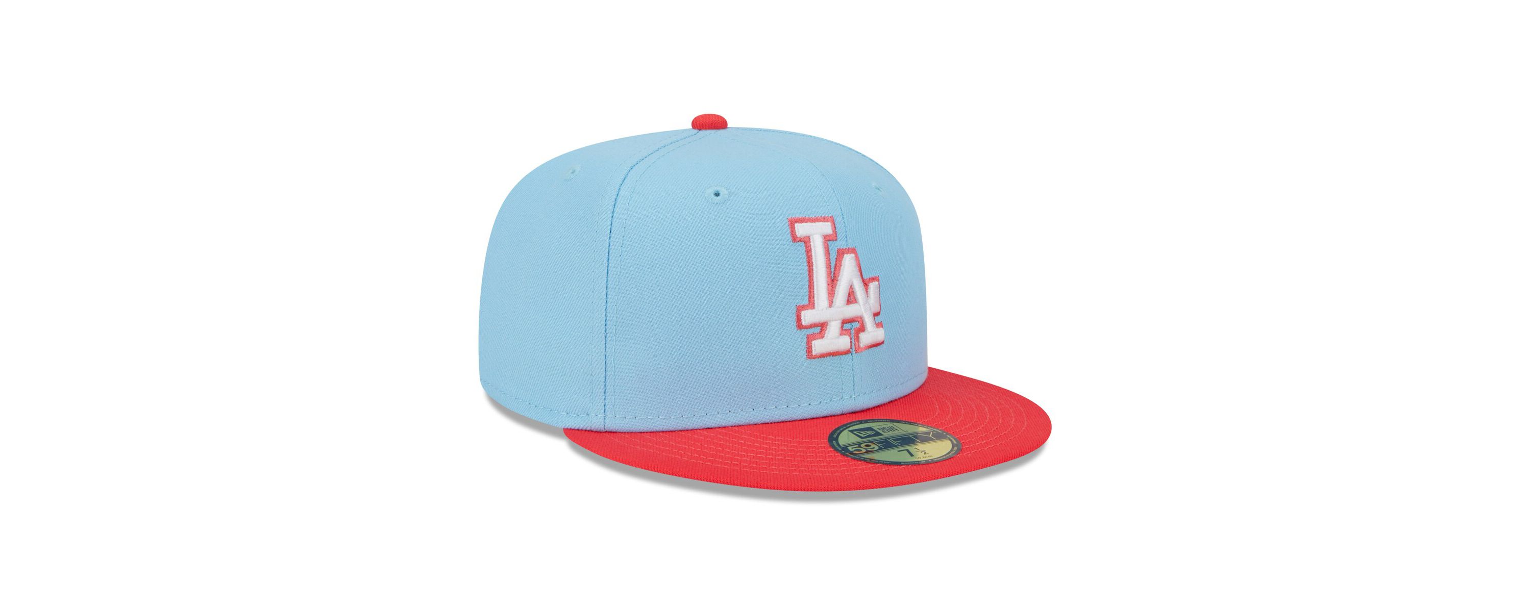 MLB Light Blue/Red Los Angeles Dodgers Spring Color Two-Tone 59FIFTY Fitted Hat