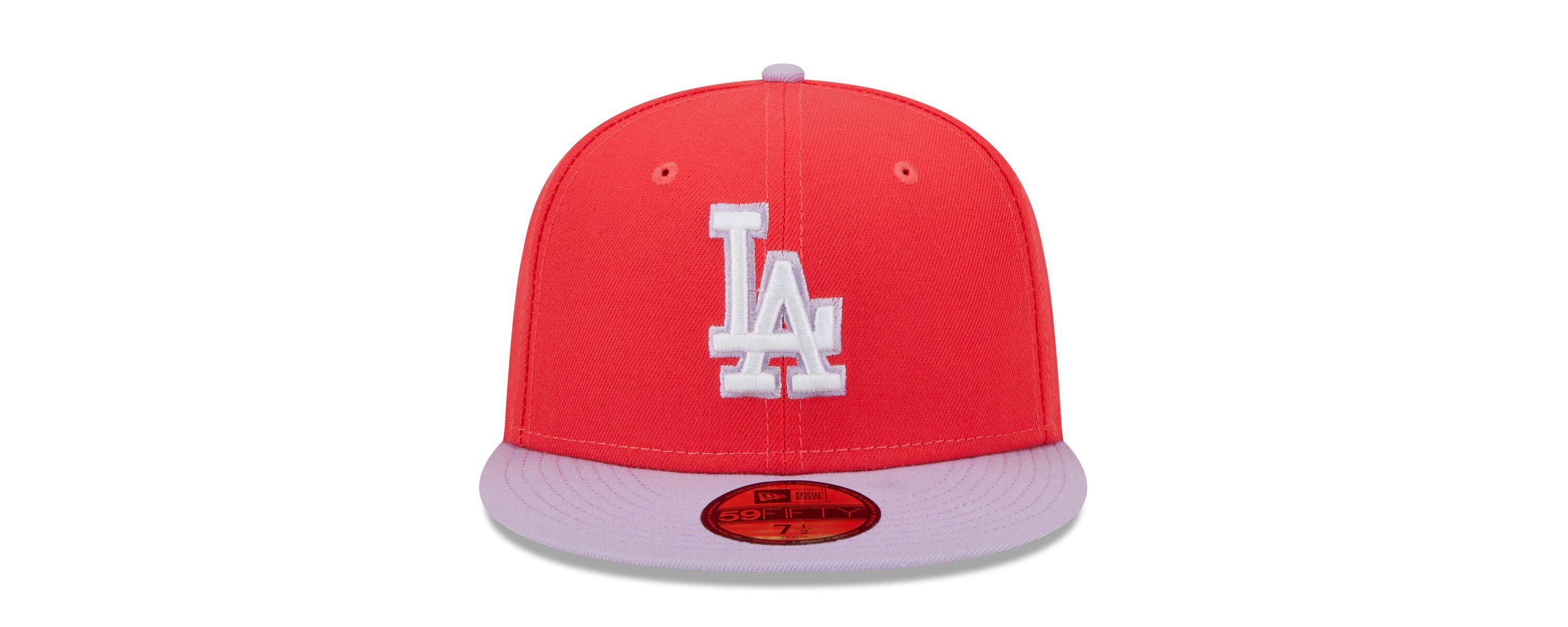 MLB Red/Lavender Los Angeles Dodgers Spring Color Two-Tone 59FIFTY Fitted Hat