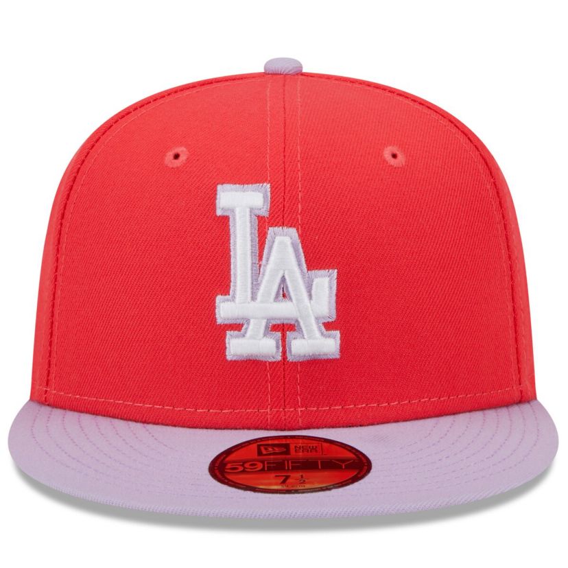 MLB Red/Lavender Los Angeles Dodgers Spring Color Two-Tone 59FIFTY Fitted Hat