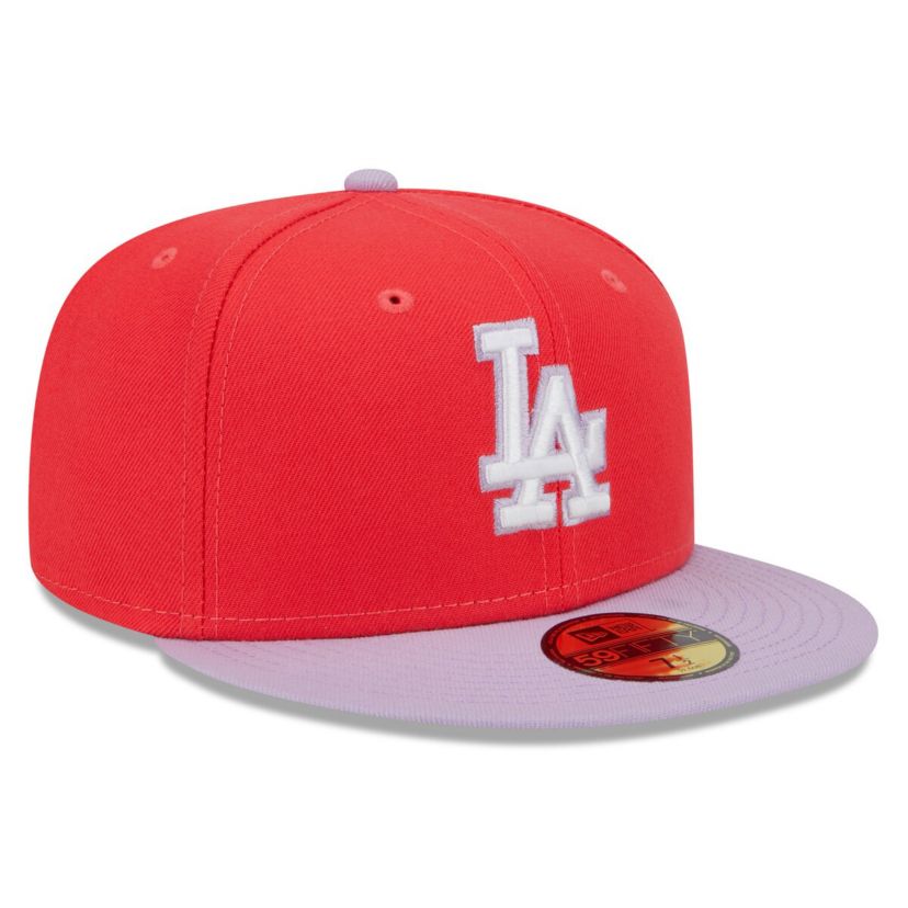 MLB Red/Lavender Los Angeles Dodgers Spring Color Two-Tone 59FIFTY Fitted Hat