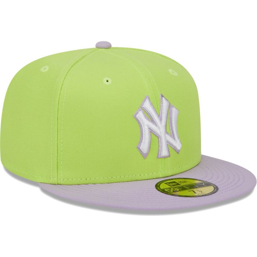 MLB Neon Green/Lavender New York Yankees Spring Color Two-Tone 59FIFTY Fitted Hat