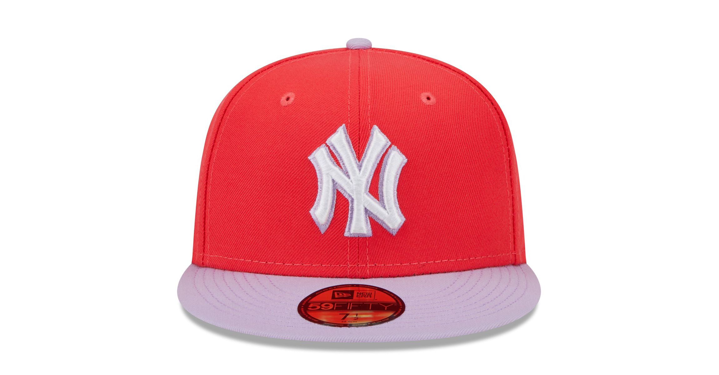 MLB Red/Lavender New York Yankees Spring Color Two-Tone 59FIFTY Fitted Hat