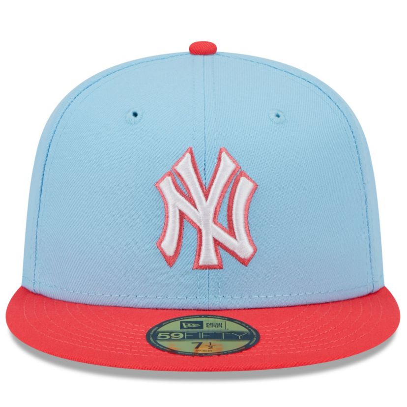 MLB Light Blue/Red New York Yankees Spring Color Two-Tone 59FIFTY Fitted Hat