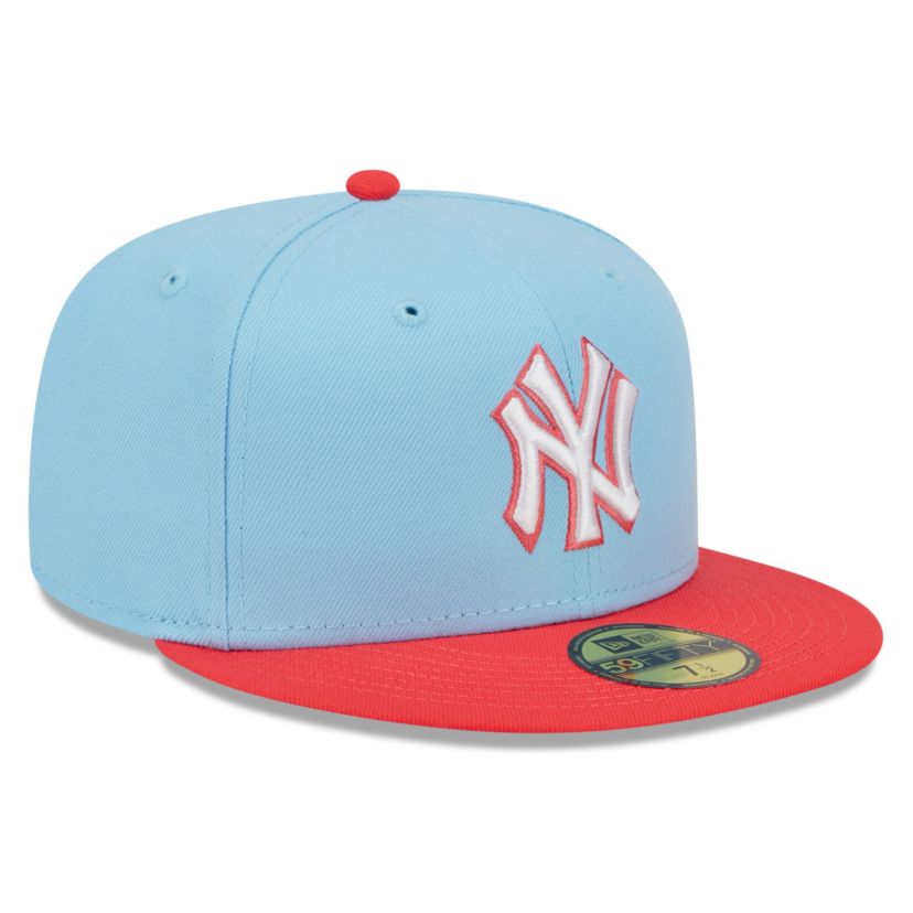 MLB Light Blue/Red New York Yankees Spring Color Two-Tone 59FIFTY Fitted Hat