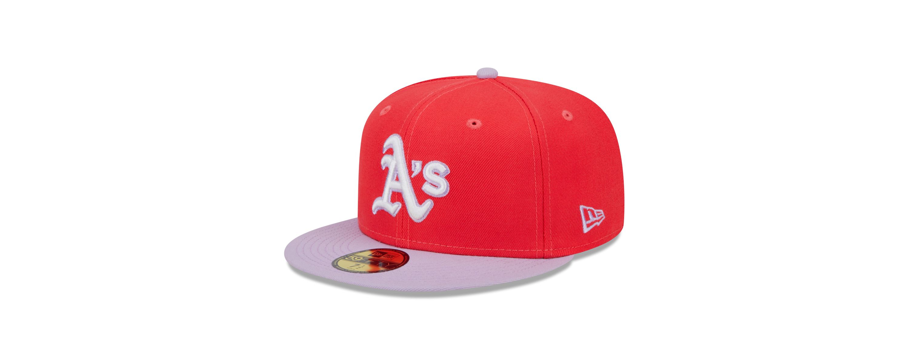Oakland Athletics MLB Red/Lavender Athletics Spring Color Two-Tone 59FIFTY Fitted Hat