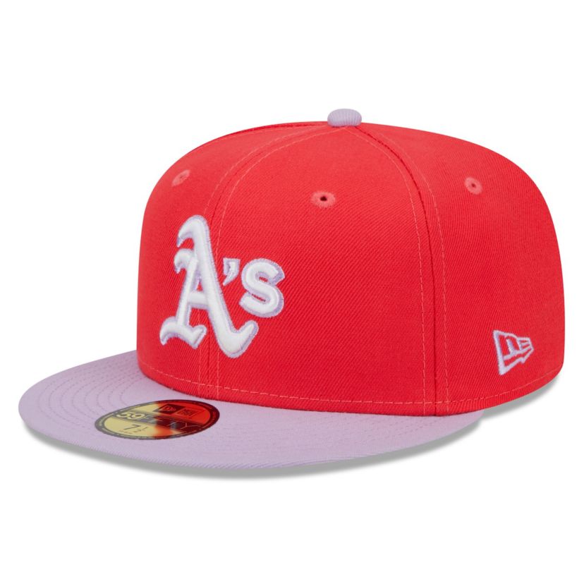 Oakland Athletics MLB Red/Lavender Athletics Spring Color Two-Tone 59FIFTY Fitted Hat