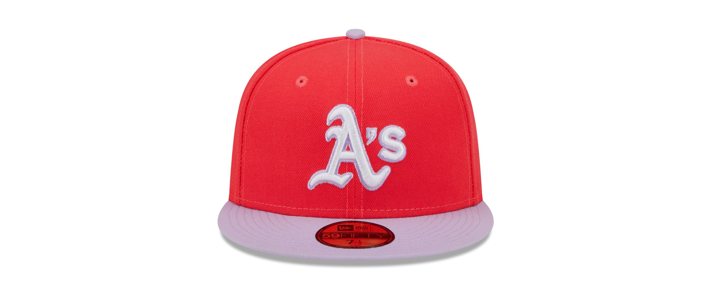 Oakland Athletics MLB Red/Lavender Athletics Spring Color Two-Tone 59FIFTY Fitted Hat