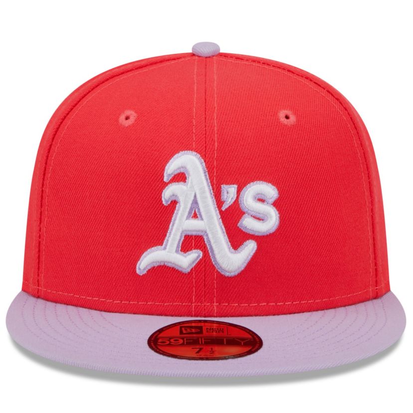 Oakland Athletics MLB Red/Lavender Athletics Spring Color Two-Tone 59FIFTY Fitted Hat