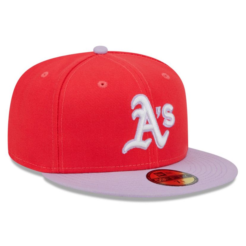 Oakland Athletics MLB Red/Lavender Athletics Spring Color Two-Tone 59FIFTY Fitted Hat