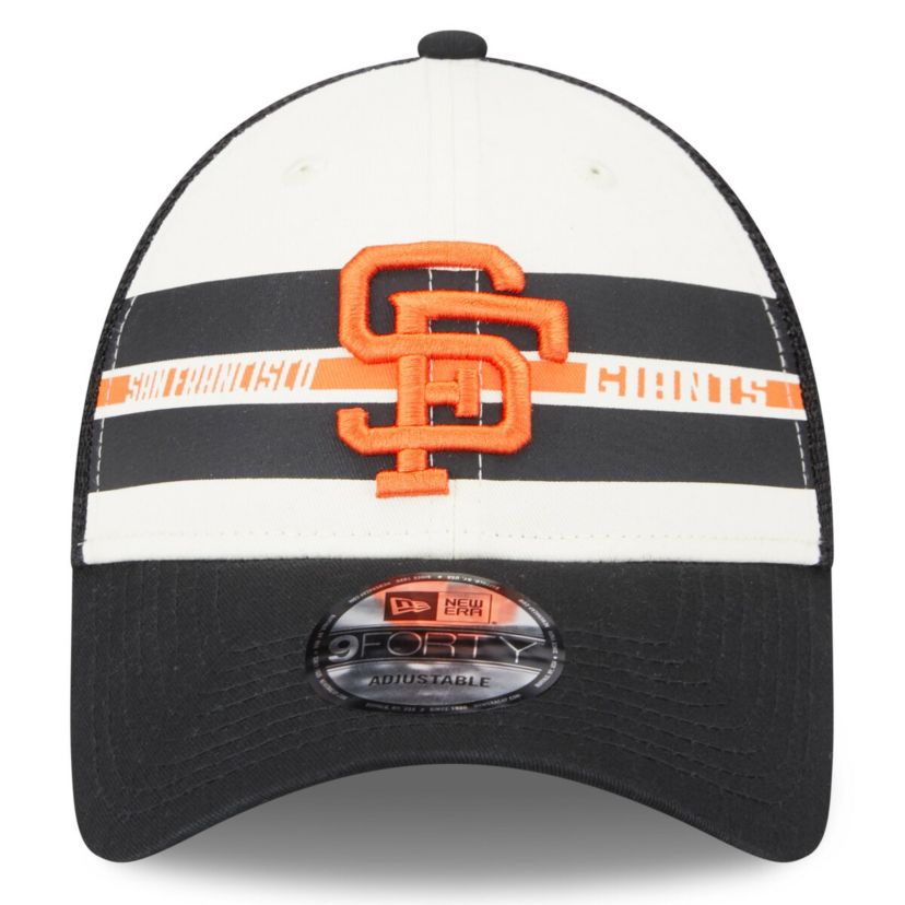 MLB White/Black San Francisco Giants Team Stripe Trucker 9FORTY Snapback Hat