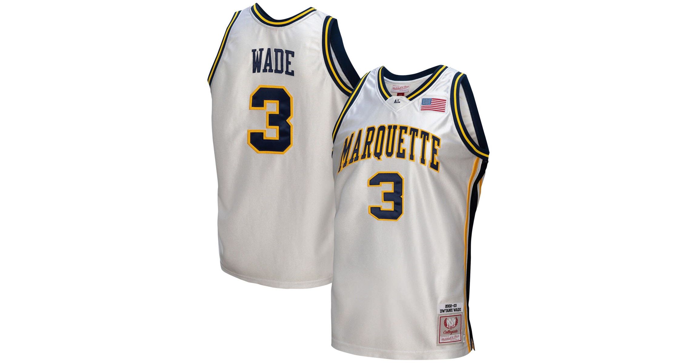 NCAA Dwyane Wade Marquette Golden Eagles NCAA Vault Authentic Jersey