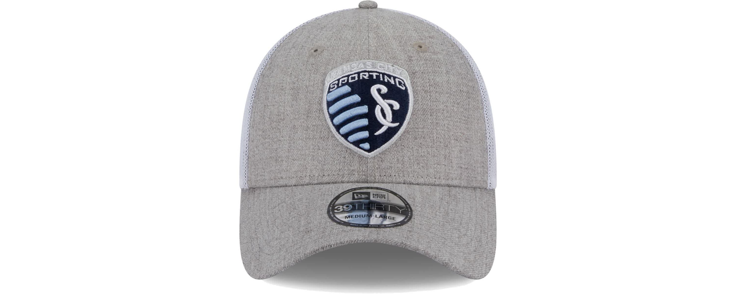 MLS Heather Gray/White Sporting Kansas City 39THIRTY Trucker Flex Hat