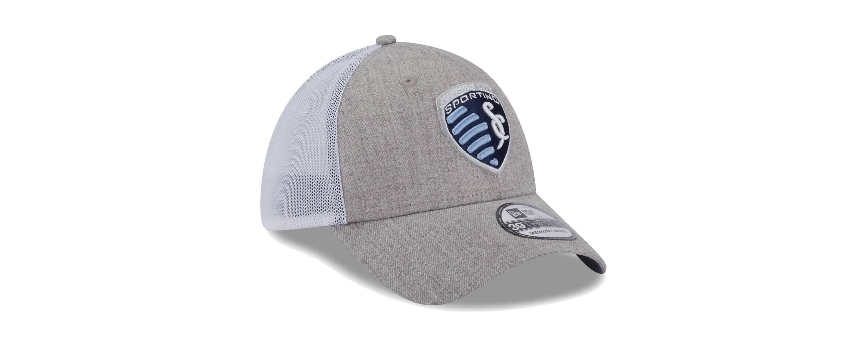 MLS Heather Gray/White Sporting Kansas City 39THIRTY Trucker Flex Hat