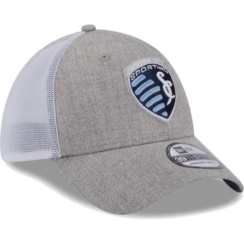 MLS Heather Gray/White Sporting Kansas City 39THIRTY Trucker Flex Hat