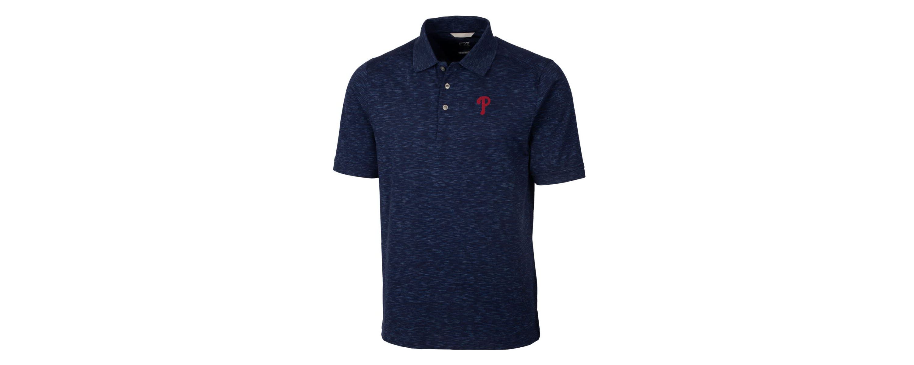 MLB ed Philadelphia Phillies Advantage Space Dye Tri-Blend Polo