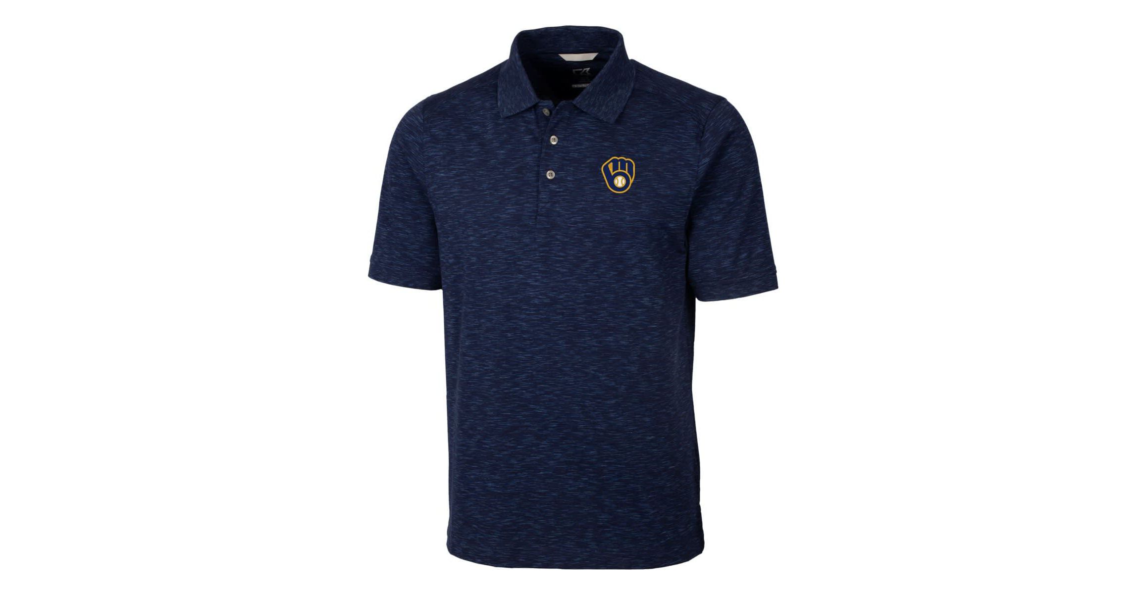 MLB ed Milwaukee Brewers Advantage Space Dye Tri-Blend Polo