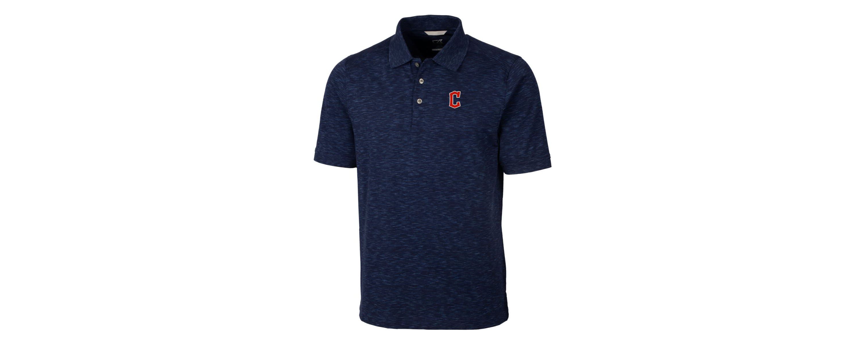 MLB ed Cleveland Guardians Advantage Space Dye Tri-Blend Polo