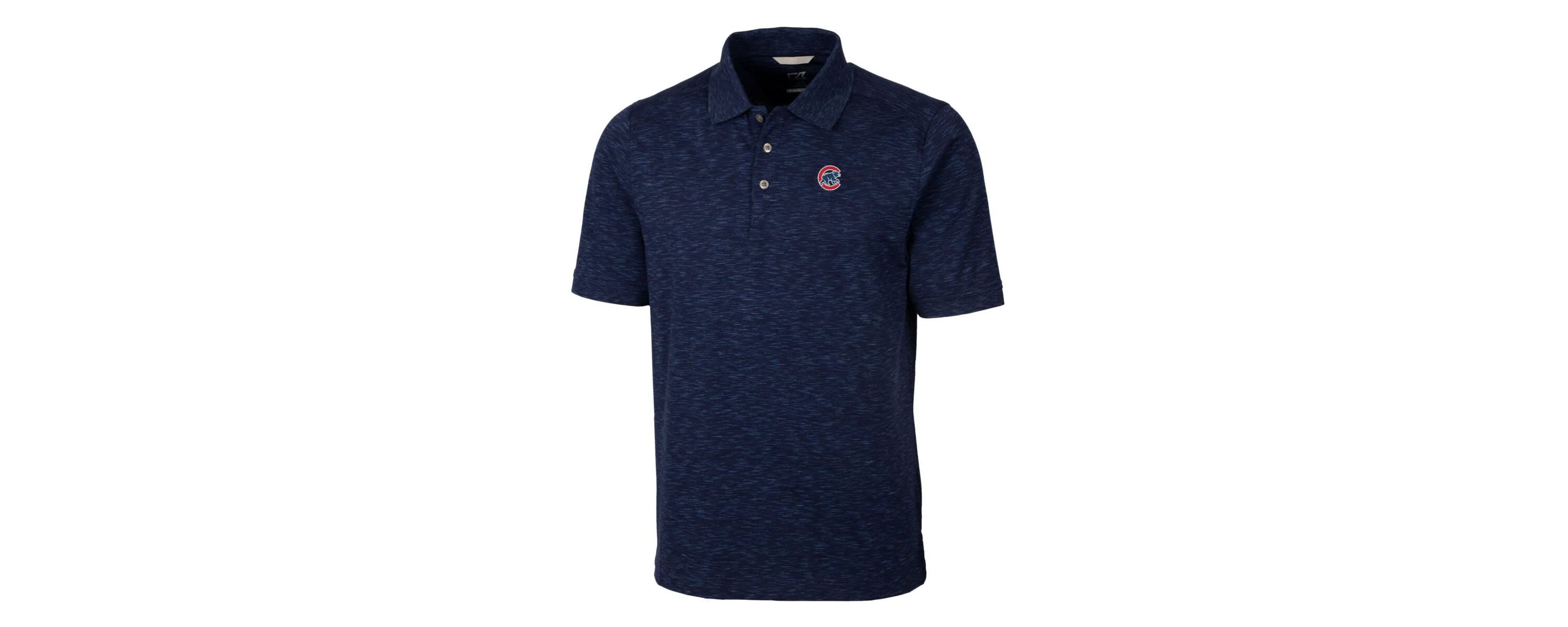 MLB ed Chicago Cubs Advantage Space Dye Tri-Blend Polo