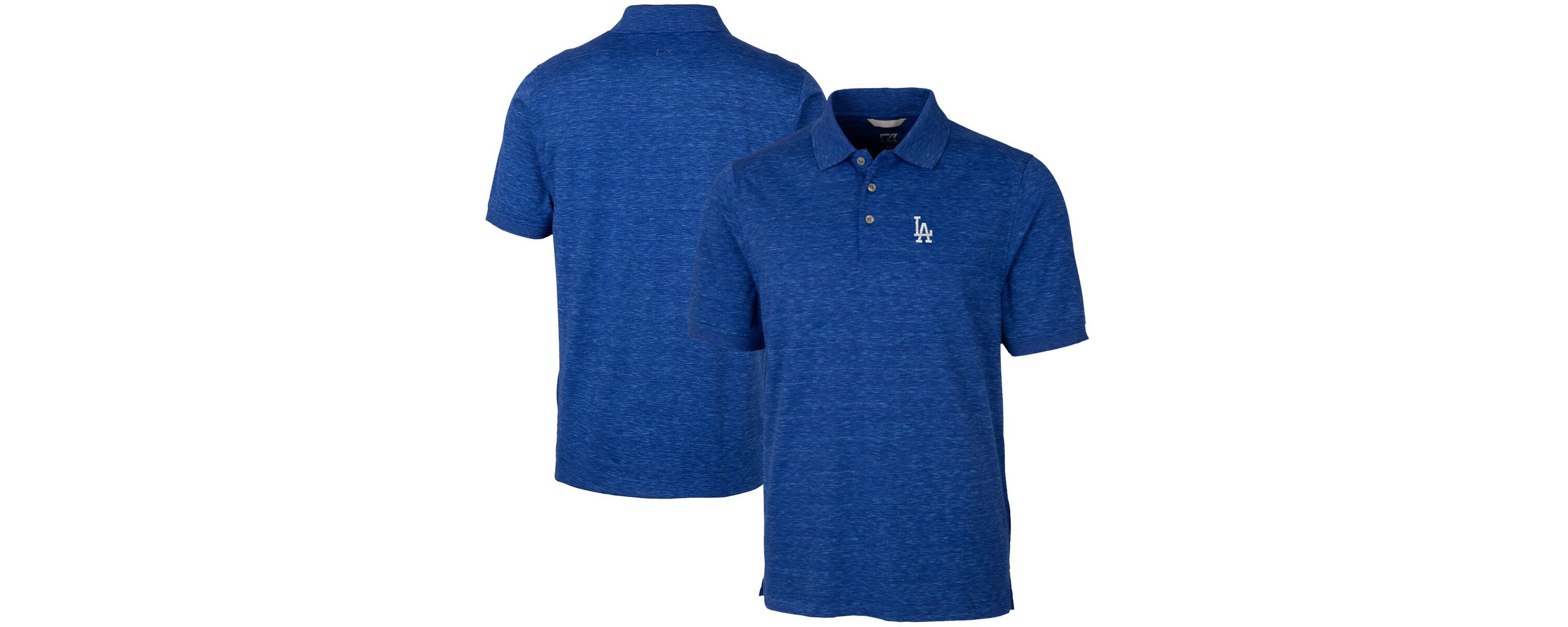 MLB Los Angeles Dodgers Advantage Space Dye Tri-Blend Polo