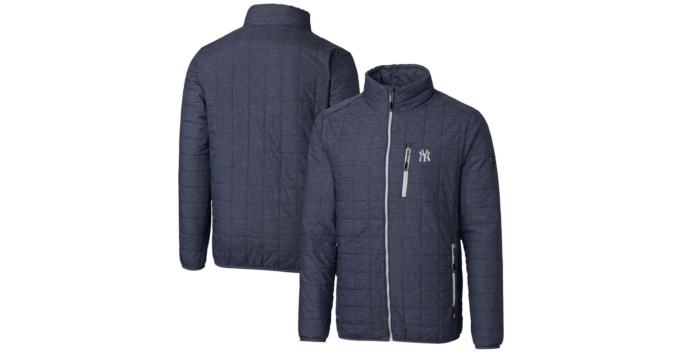 MLB Heathered New York Yankees Rainier Eco Insulated Full-Zip Puffer Jacket