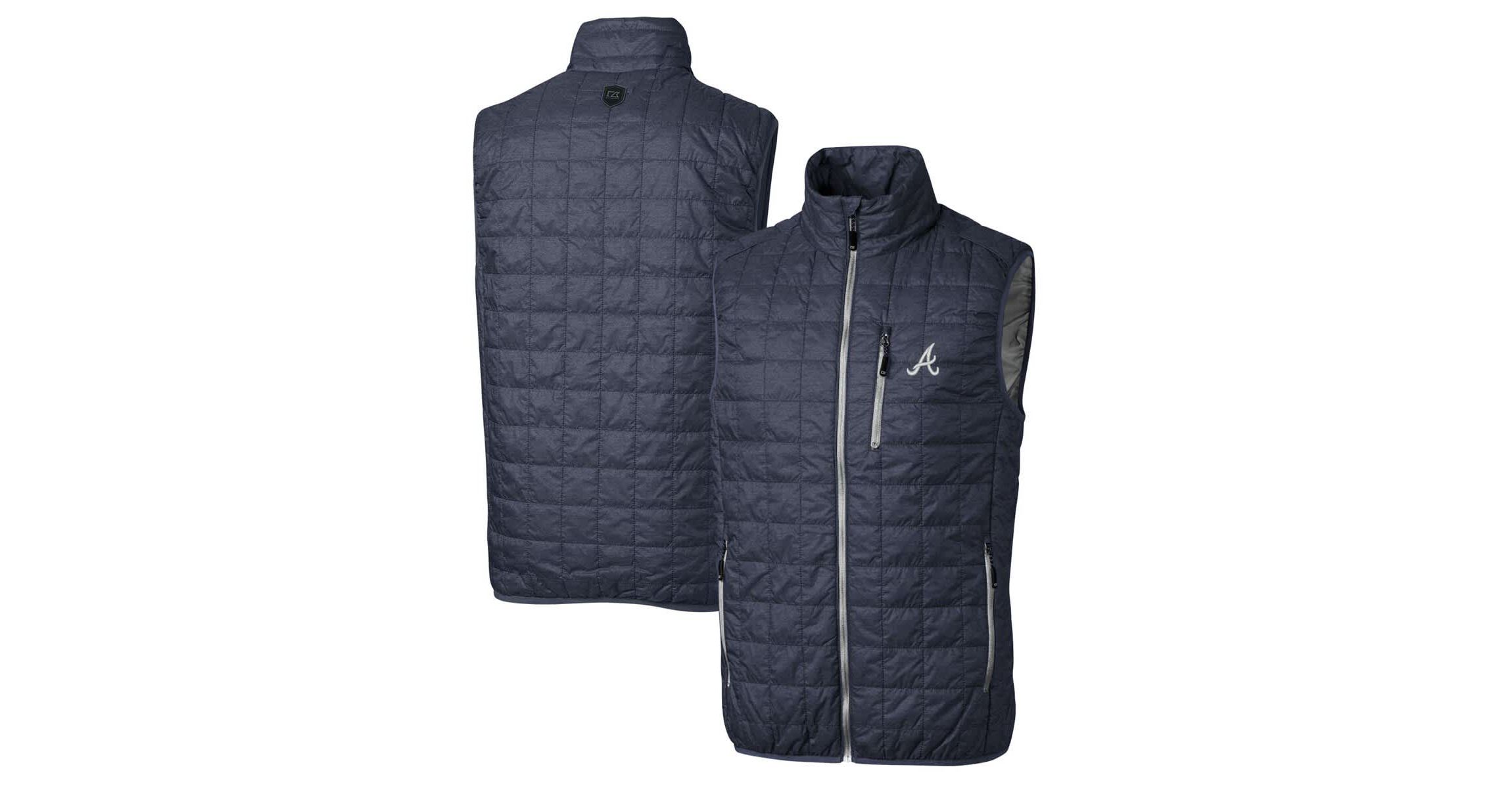 MLB Heathered Atlanta Braves Rainier Full-Zip Puffer Vest