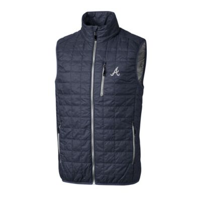 MLB Heathered Atlanta Braves Rainier Full-Zip Puffer Vest