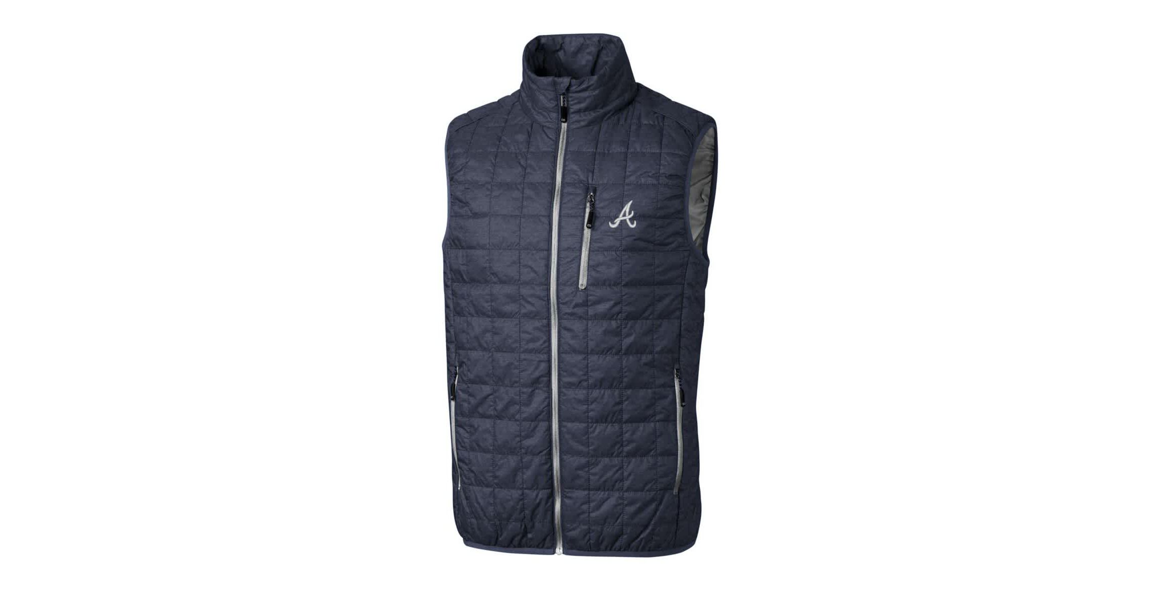 MLB Heathered Atlanta Braves Rainier Full-Zip Puffer Vest
