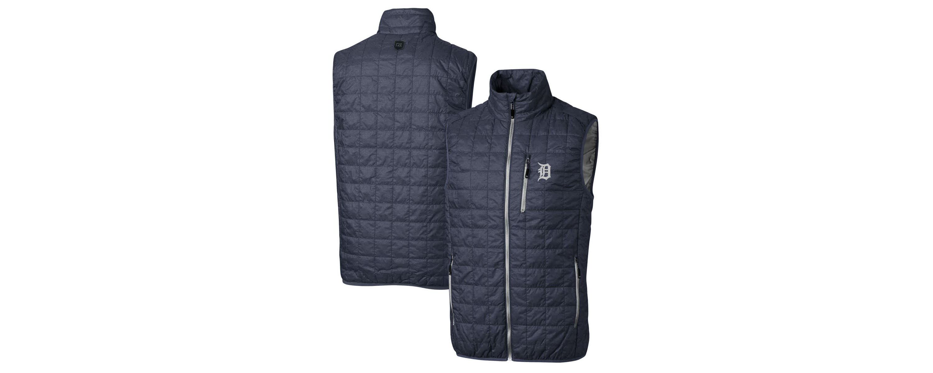 MLB Heathered Detroit Tigers Rainier Full-Zip Puffer Vest