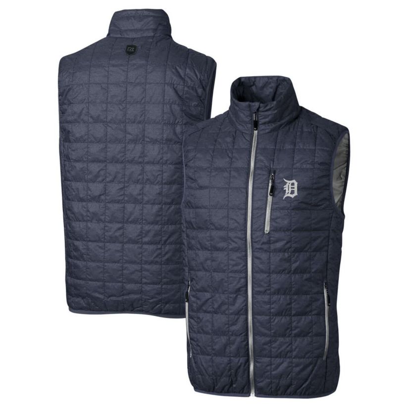 MLB Heathered Detroit Tigers Rainier Full-Zip Puffer Vest