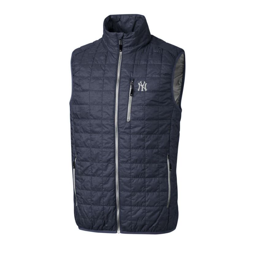 MLB Heathered New York Yankees Rainier Full-Zip Puffer Vest