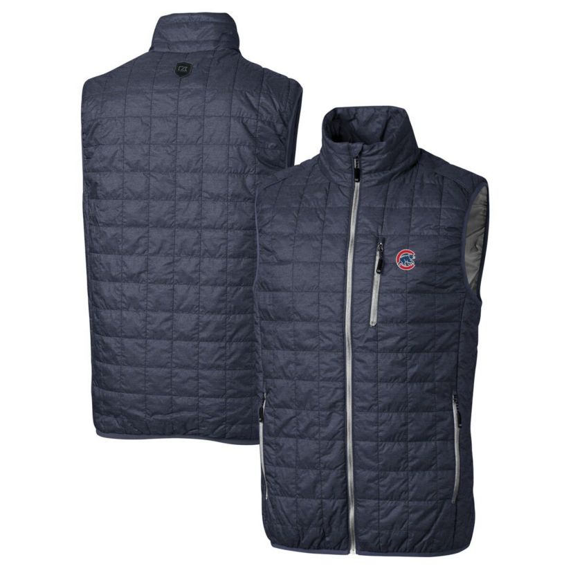 MLB Heathered Chicago Cubs Rainier Full-Zip Puffer Vest