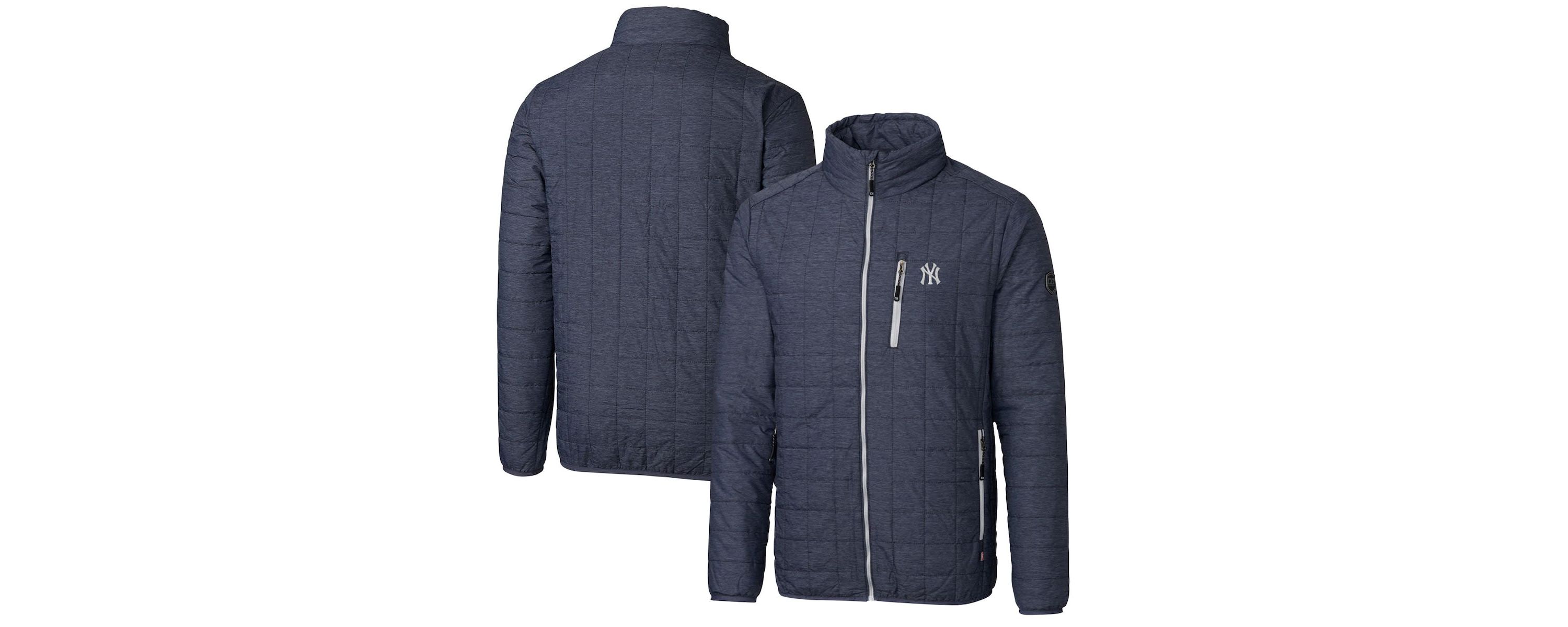 MLB Heathered New York Yankees Big & Tall Rainier Full-Zip Puffer Jacket