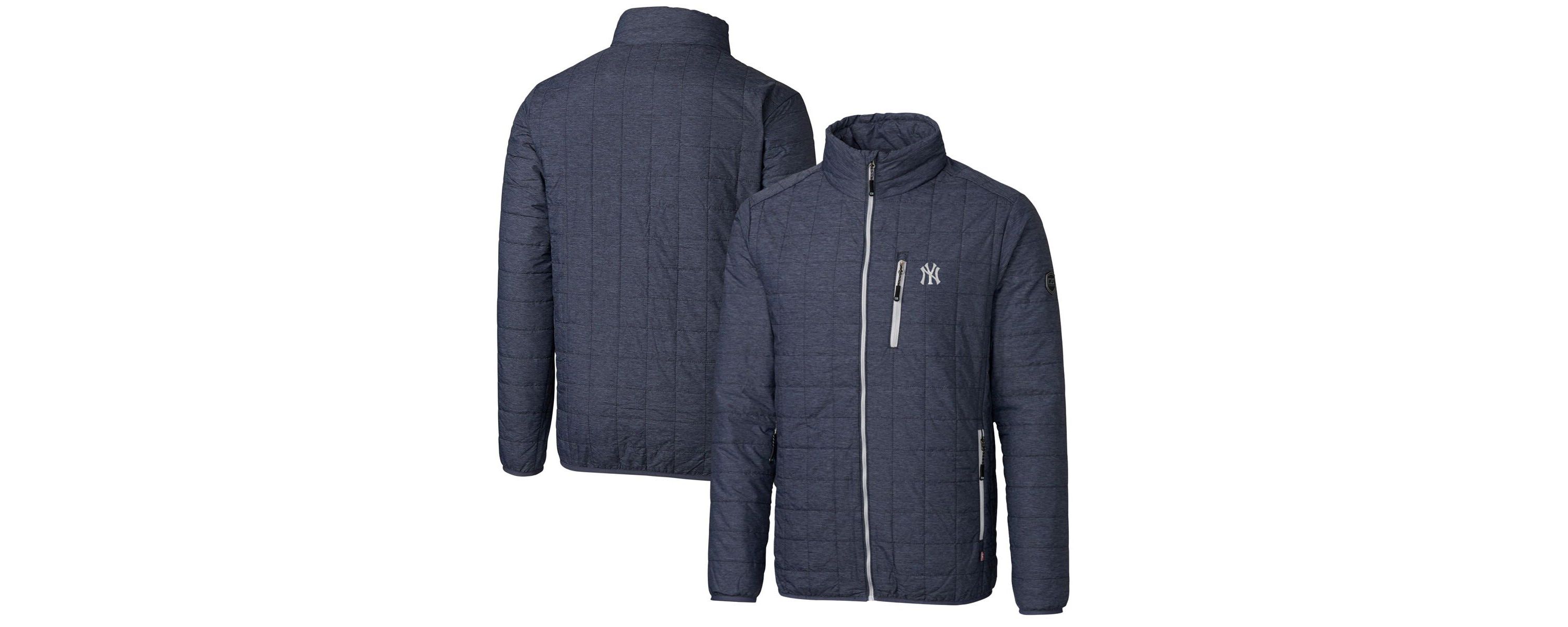 MLB Heathered New York Yankees Big & Tall Rainier Full-Zip Puffer Jacket