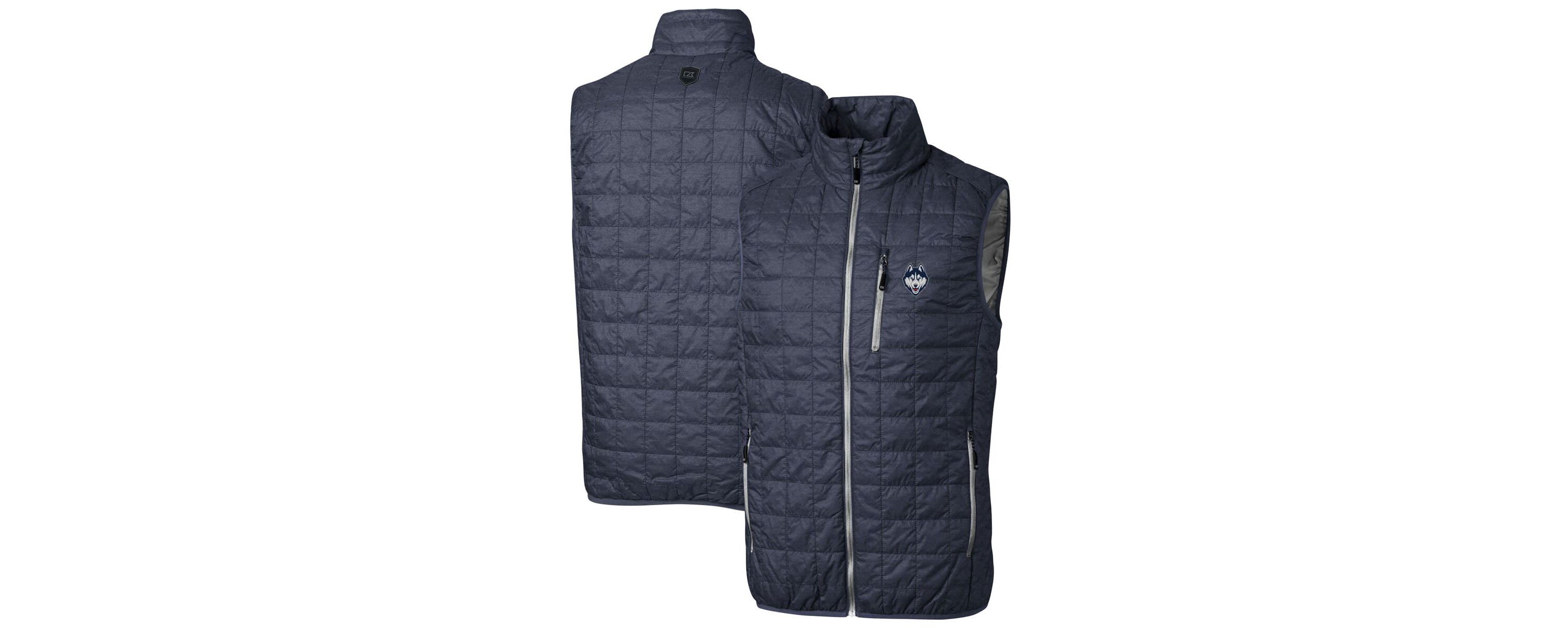 Connecticut Huskies NCAA Heathered UConn Huskies Big & Tall Rainier PrimaLoft Eco Full-Zip Puffer Vest