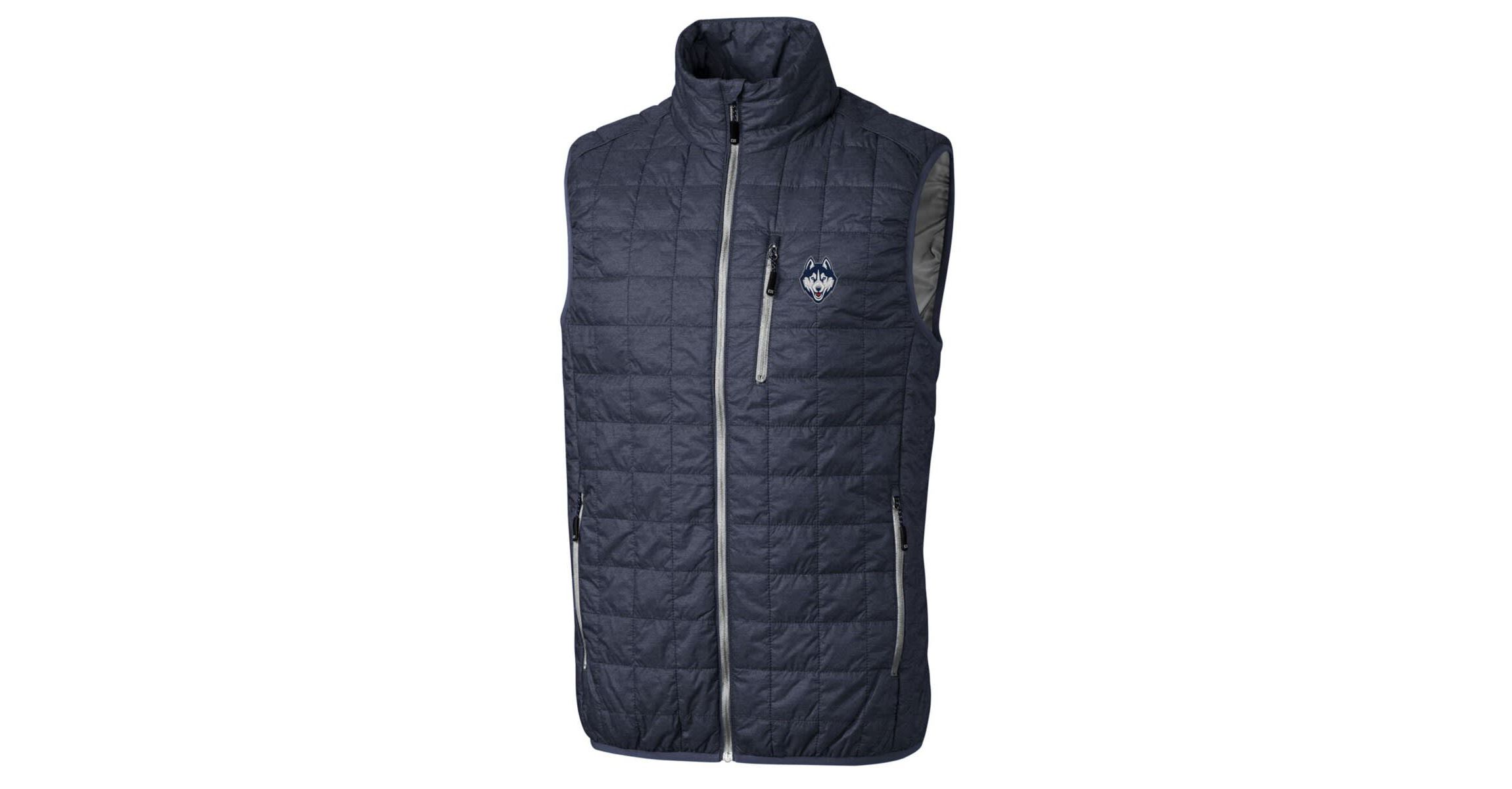 Connecticut Huskies NCAA Heathered UConn Huskies Big & Tall Rainier PrimaLoft Eco Full-Zip Puffer Vest