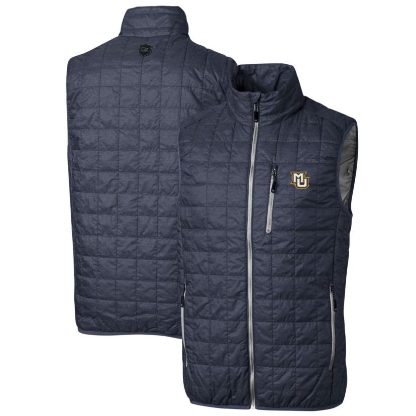 NCAA Heathered Marquette Golden Eagles Big & Tall Rainier PrimaLoft Eco Full-Zip Puffer Vest